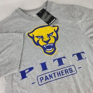 Colosseum PITT Panthers NCAA Mens T Shirt Gray Short Sleeve Top Apparel Football